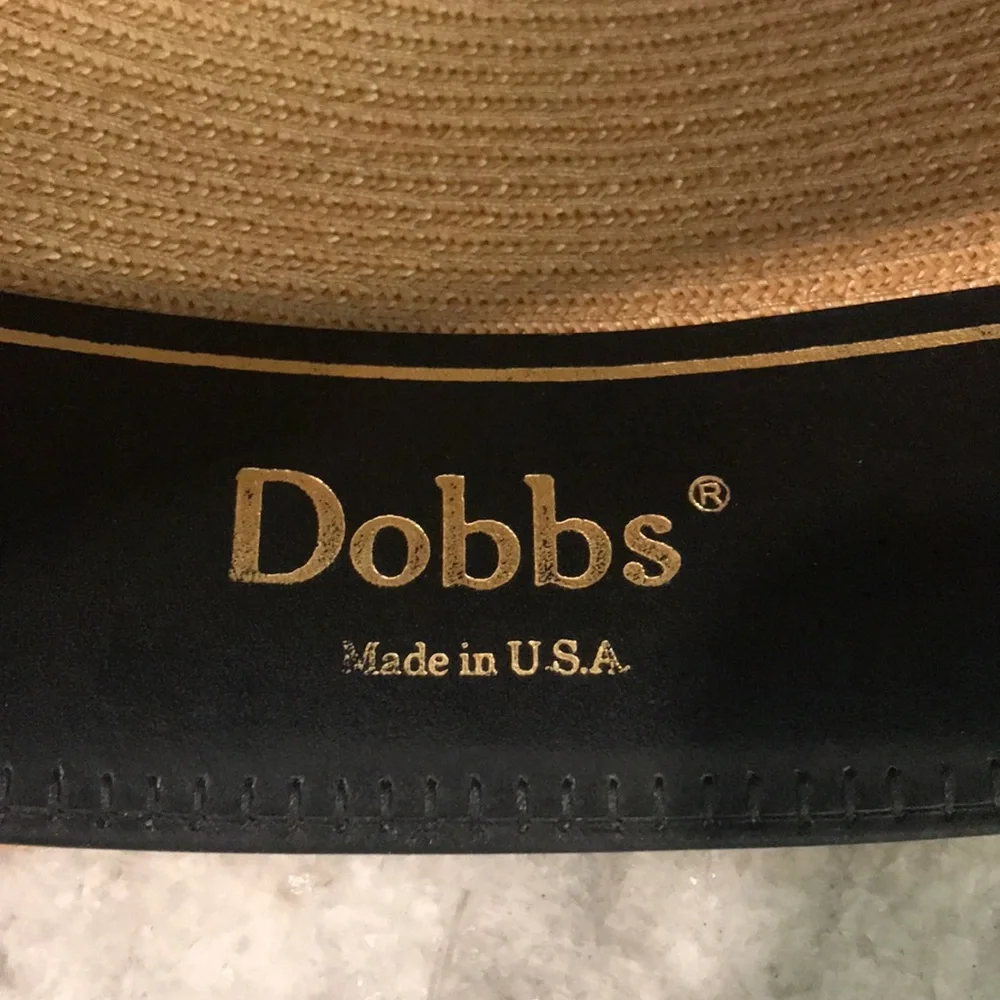Dobbs Rosebud Straw Fedora Vintage 79 Sand Excellent size 7 1/2 - Picture 10 of 11